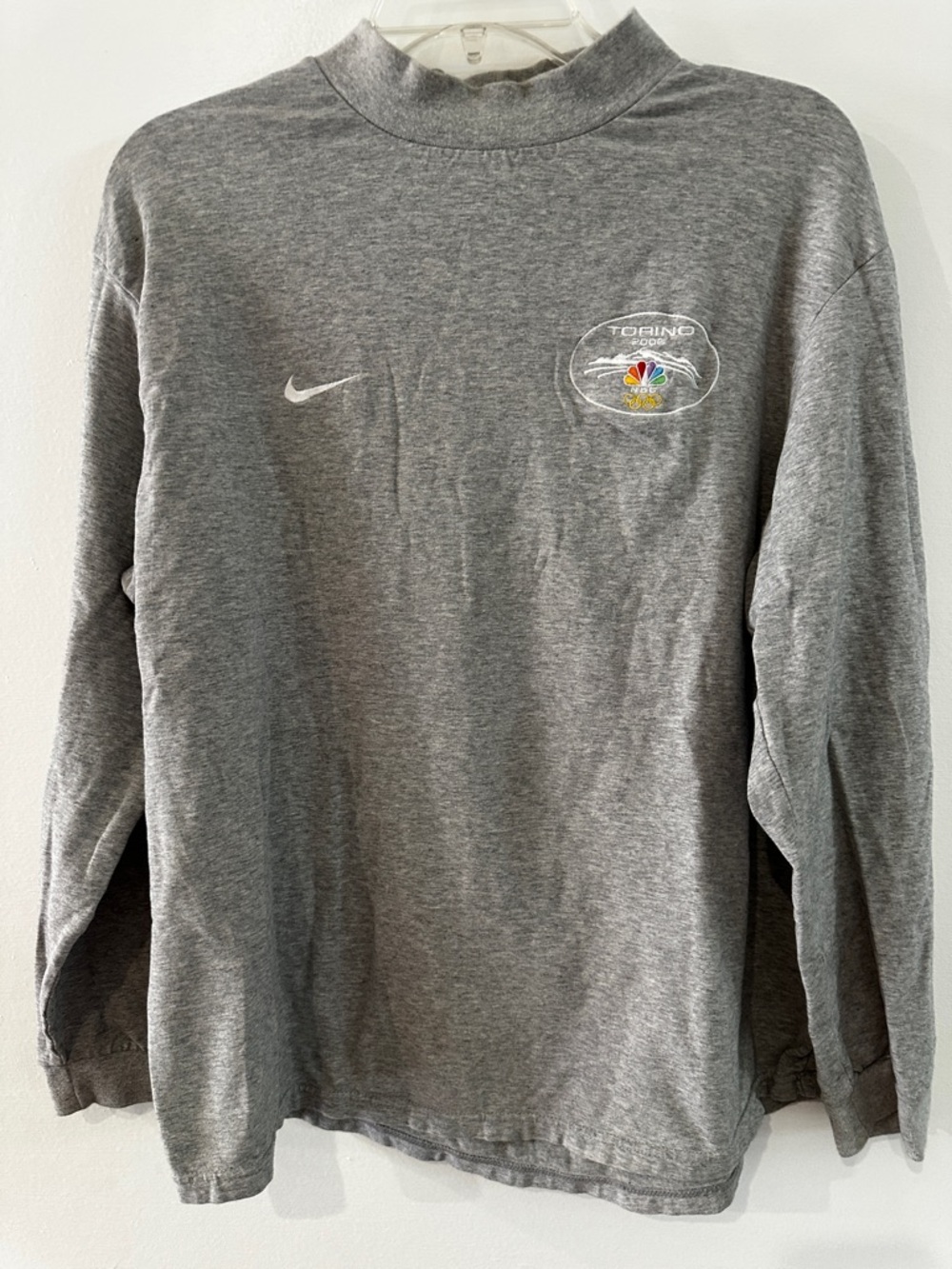 Nike Torino Winter Olympics 2006 Grey long sleeve crew tshirt NBC small